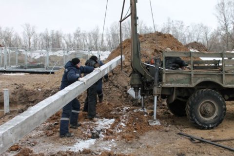 Монтаж столбов в грунт Монтаж столбов в грунт