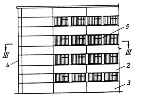На рисунке 2 – панель полосовая горизонтальная, 3 – панель цокольная, 4 – панель угловая, 5 – вертикальная межоконная вставка На рисунке 2 – панель полосовая горизонтальная, 3 – панель цокольная, 4 – панель угловая, 5 – вертикальная межоконная вставка