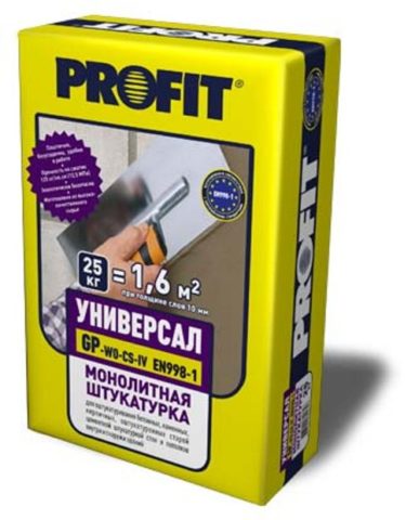PROFIT КОНТАКТ МН Штукатурка для изделий из ячеистого бетона универсальная