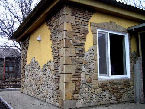 Штукатурка+камень Штукатурка+камень