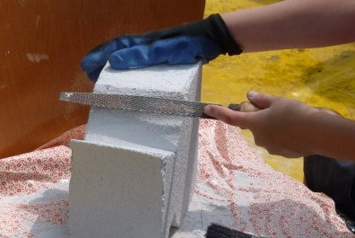 Строгание газобетона
