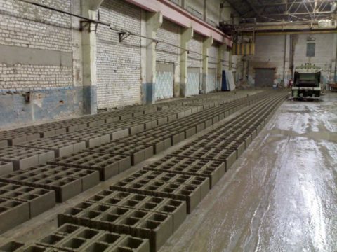 Сушка керамзитобетонных блоков