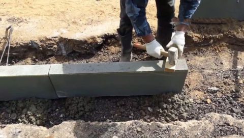 Установка бортовых камней Установка бортовых камней