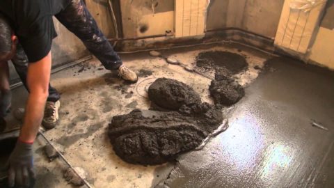 Заливка пола пескобетонной смесью