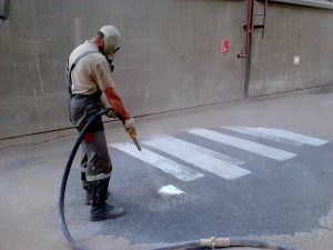 Удаление пятна пескоструйным методом